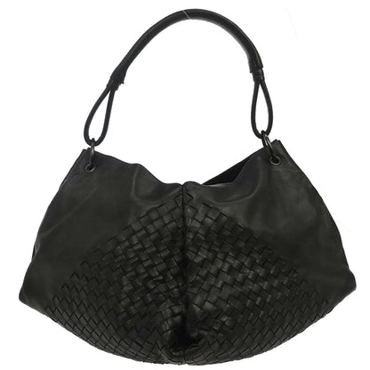 Bottega Veneta Black Lambskin Intrecciato Handbag