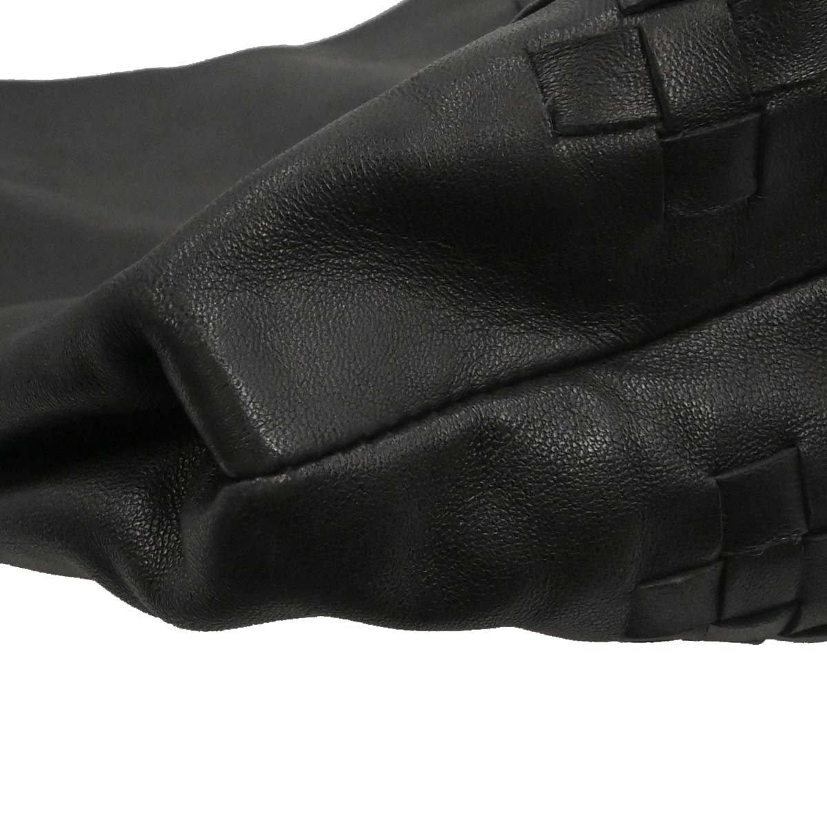 Bottega Veneta Black Lambskin Intrecciato Handbag
