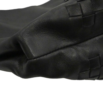 Bottega Veneta Black Lambskin Intrecciato Handbag