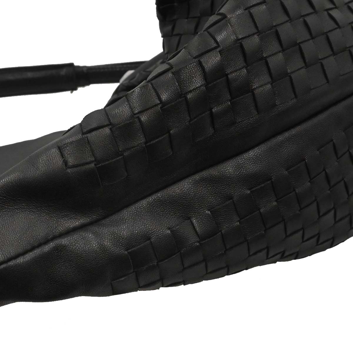 Bottega Veneta Black Lambskin Intrecciato Handbag