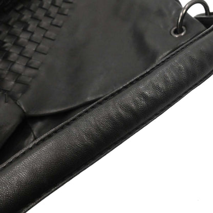Bottega Veneta Black Lambskin Intrecciato Handbag