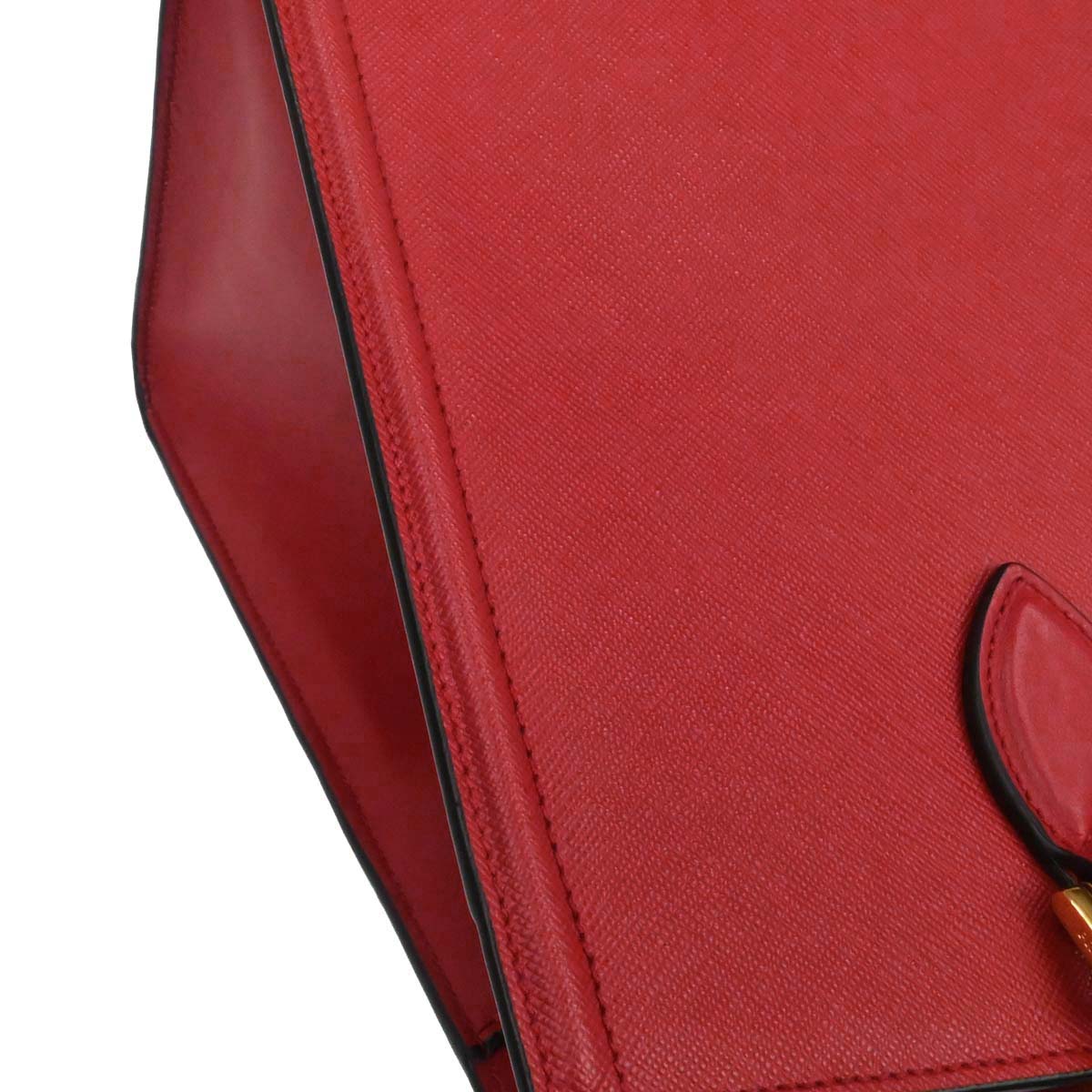 Prada Red Leather 2way Shoulder Tote Handbag