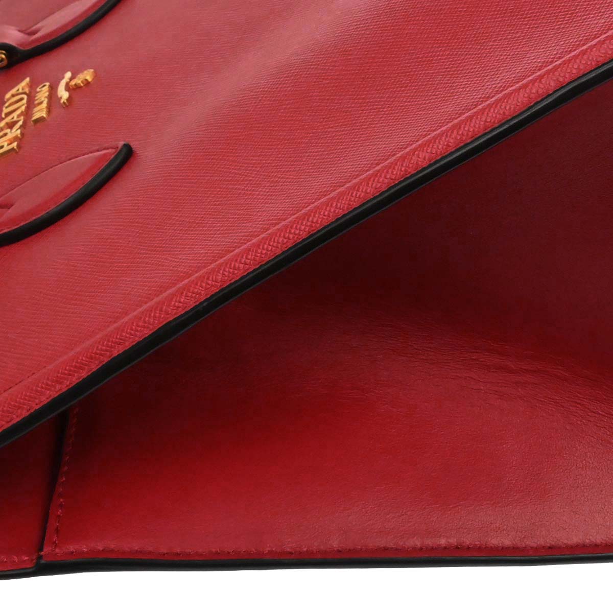Prada Red Leather 2way Shoulder Tote Handbag