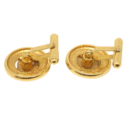Chanel Button Cufflinks Earrings Gold