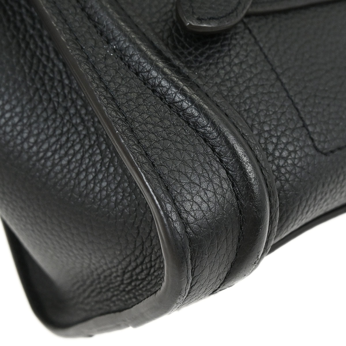 Celine Black Leather Nano Luggage Shoulder Tote Bag