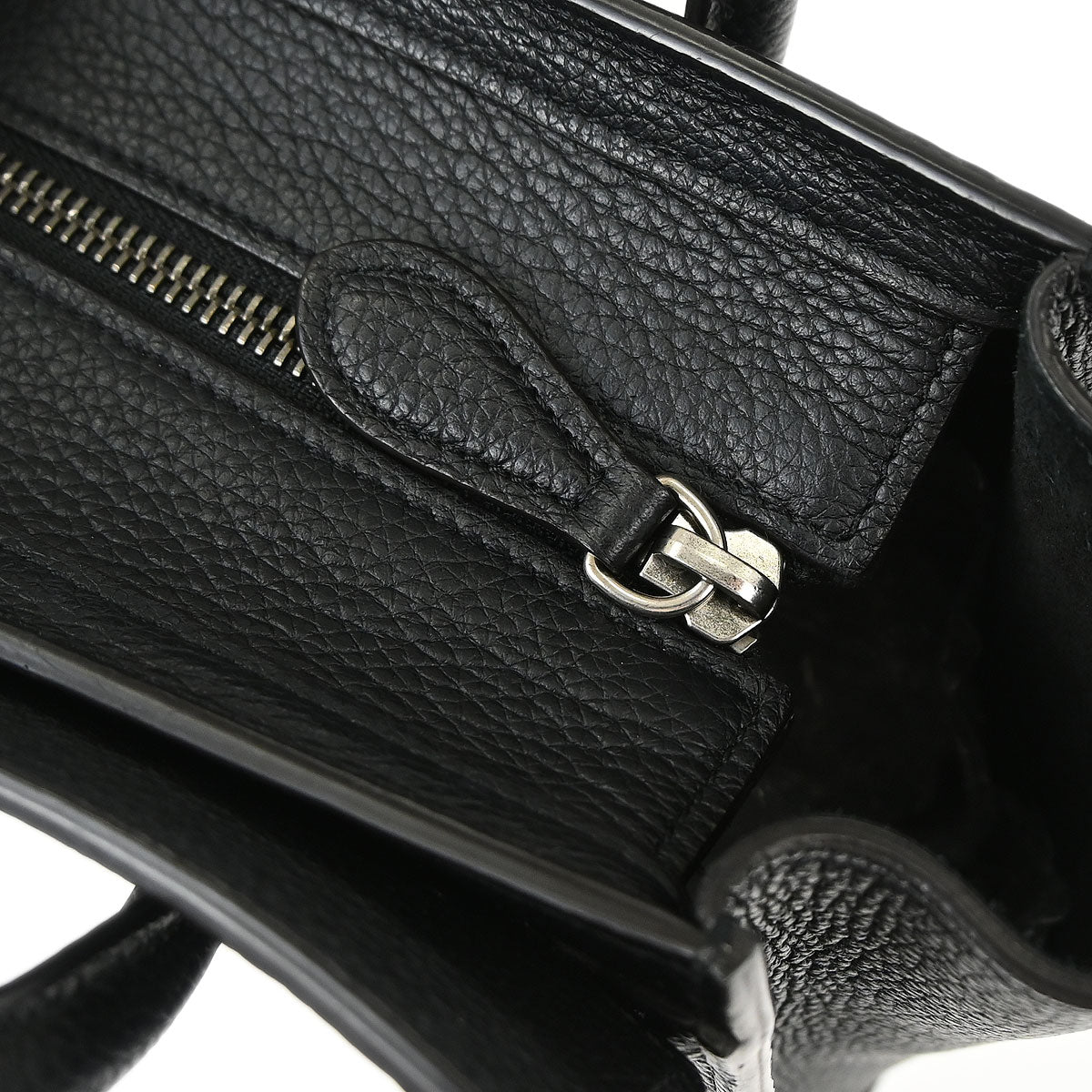 Celine Black Leather Nano Luggage Shoulder Tote Bag