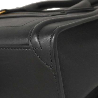 Celine Black Leather Nano Luggage 2way Shoulder Tote Bag
