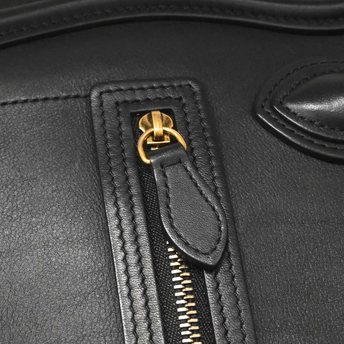 Celine Black Leather Nano Luggage 2way Shoulder Tote Bag
