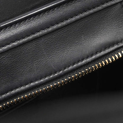 Celine Black Leather Nano Luggage 2way Shoulder Tote Bag