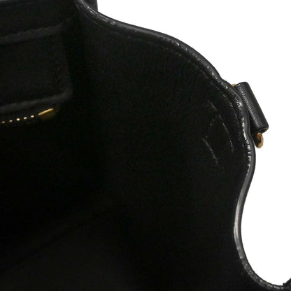 Celine Black Leather Nano Luggage 2way Shoulder Tote Bag