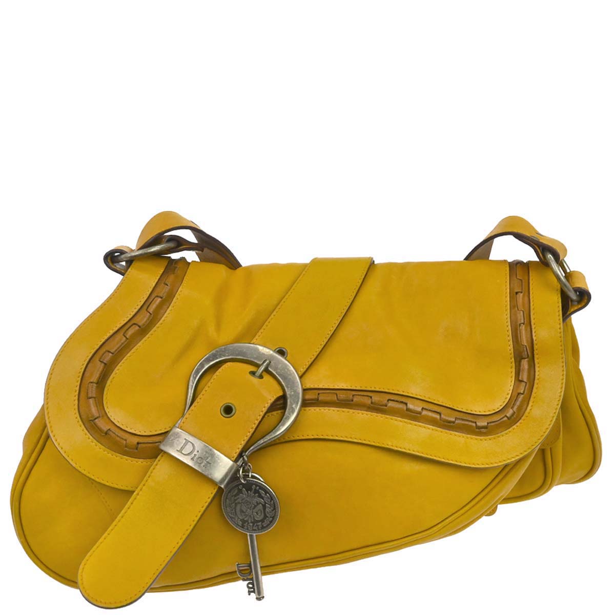 Christian Dior Yellow Gaucho Shoulder Bag