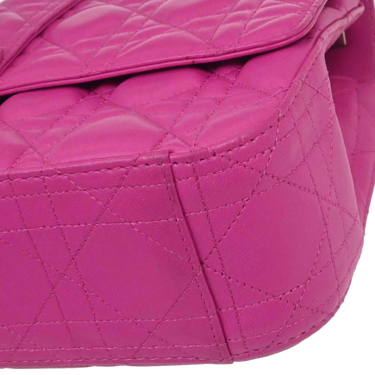 Christian Dior Pink Lambskin Cannage Miss Dior Shoulder Bag