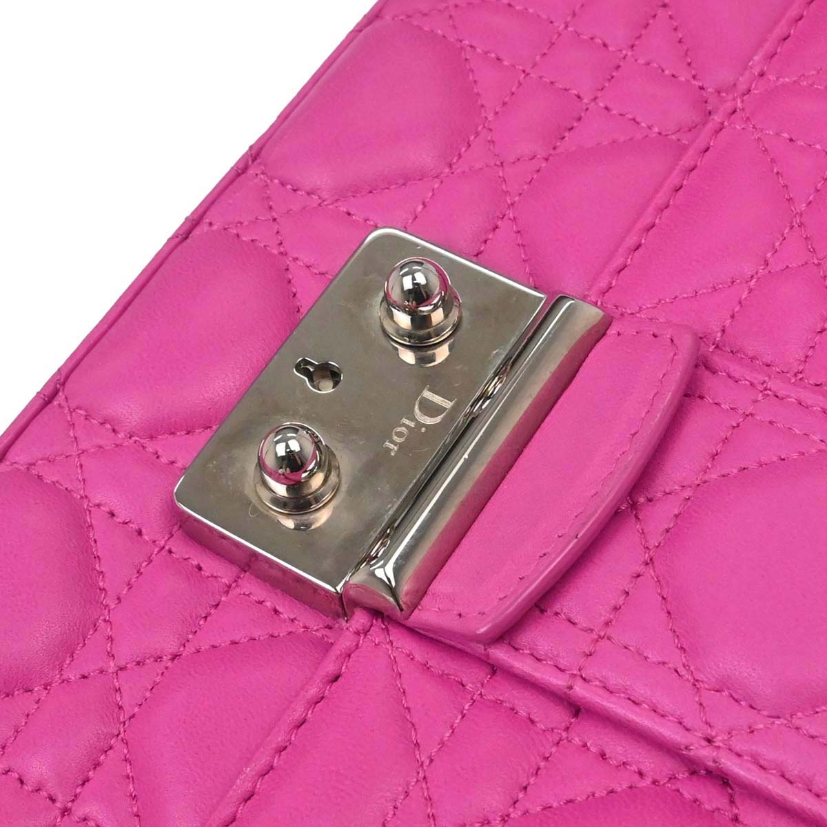 Christian Dior Pink Lambskin Cannage Miss Dior Shoulder Bag