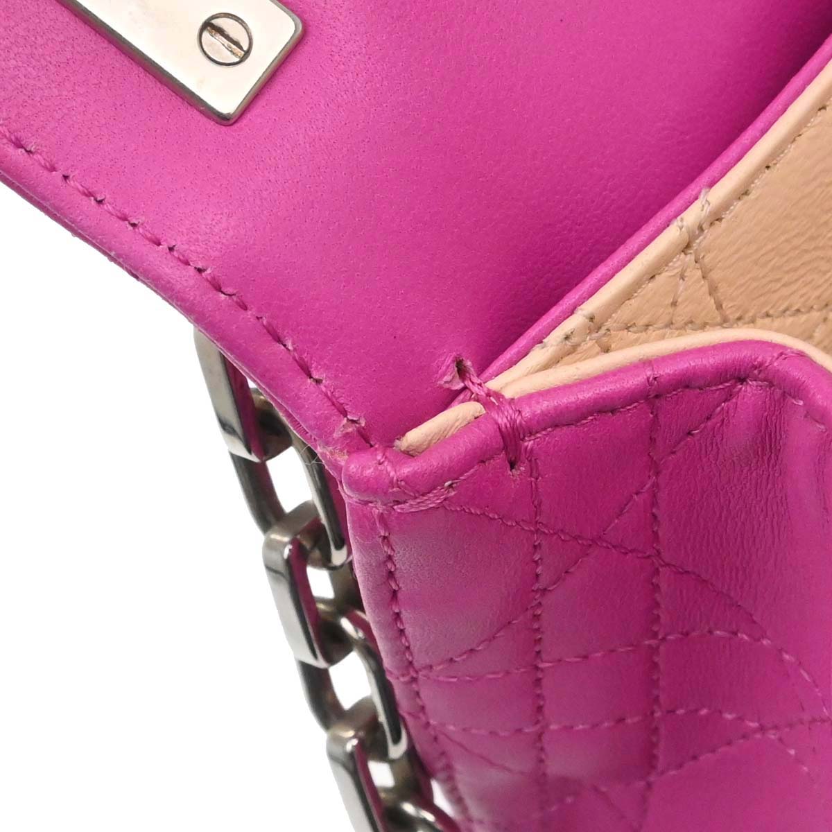 Christian Dior Pink Lambskin Cannage Miss Dior Shoulder Bag