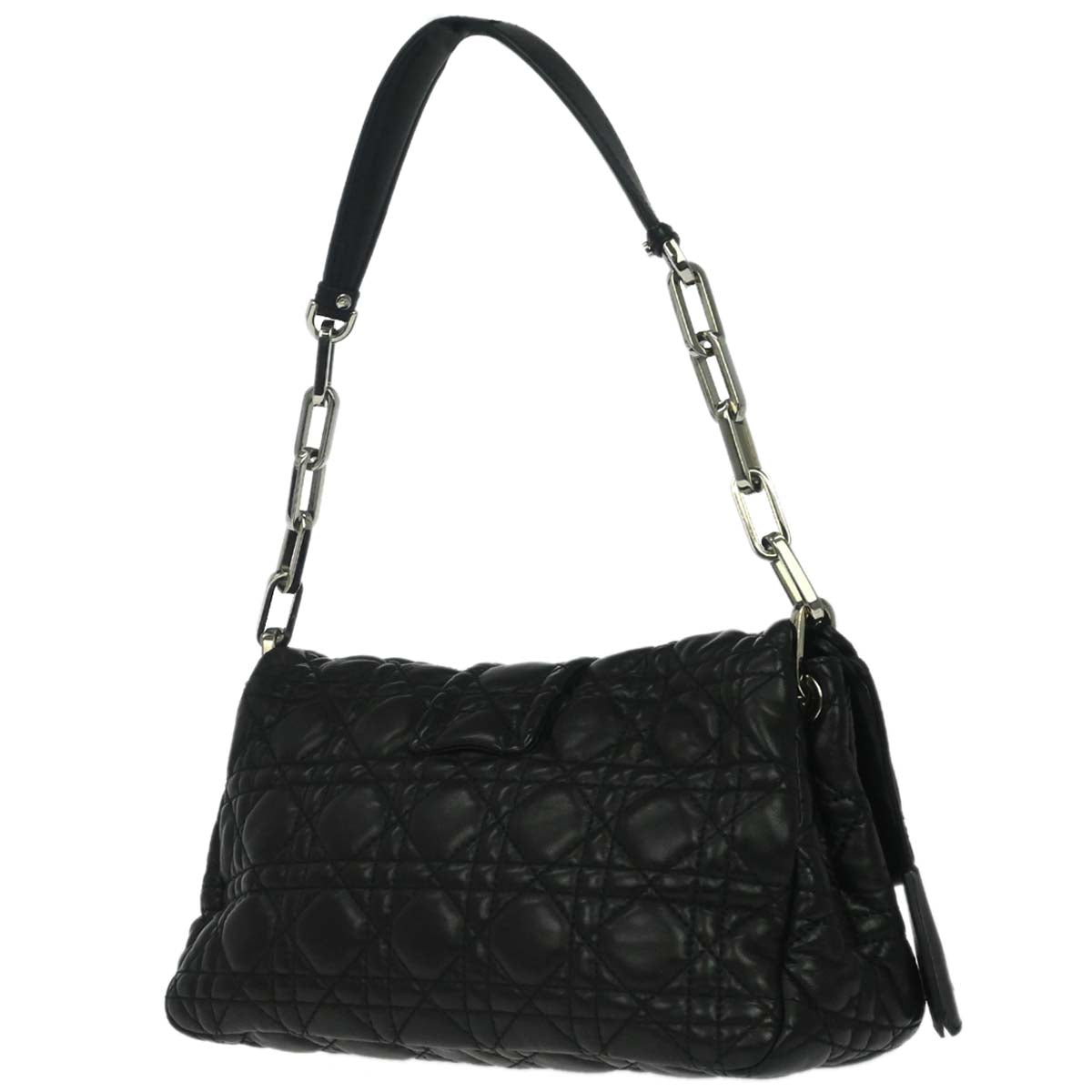 Christian Dior Black Lambskin Cannage Handbag