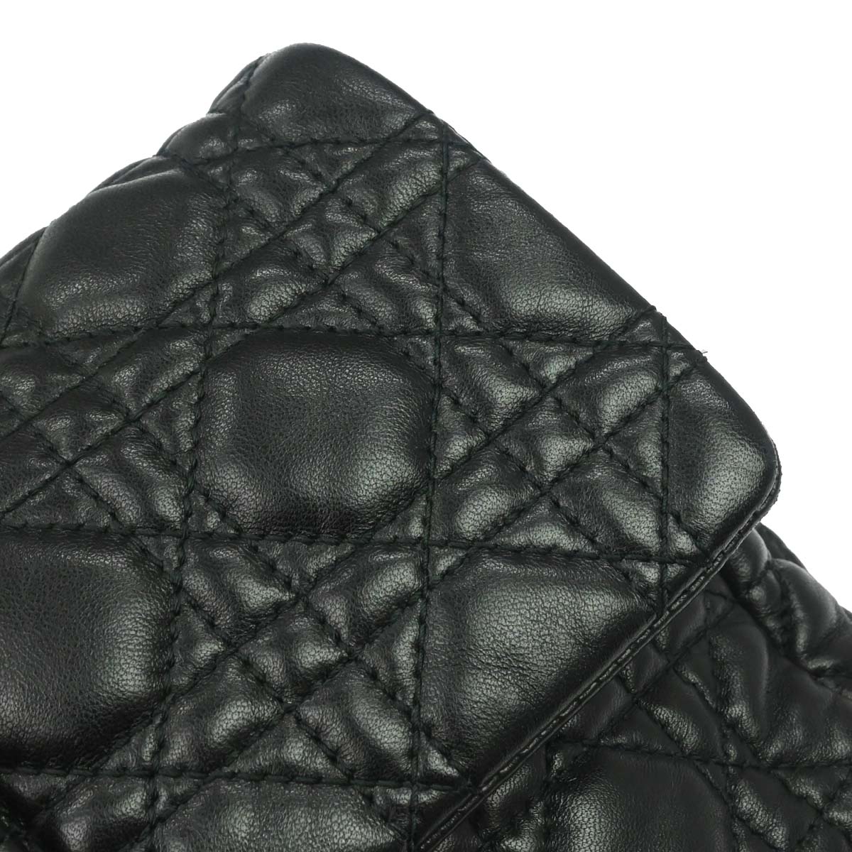 Christian Dior Black Lambskin Cannage Handbag