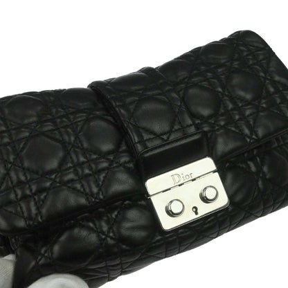 Christian Dior Black Lambskin Cannage Handbag