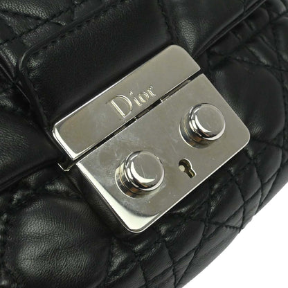 Christian Dior Black Lambskin Cannage Handbag