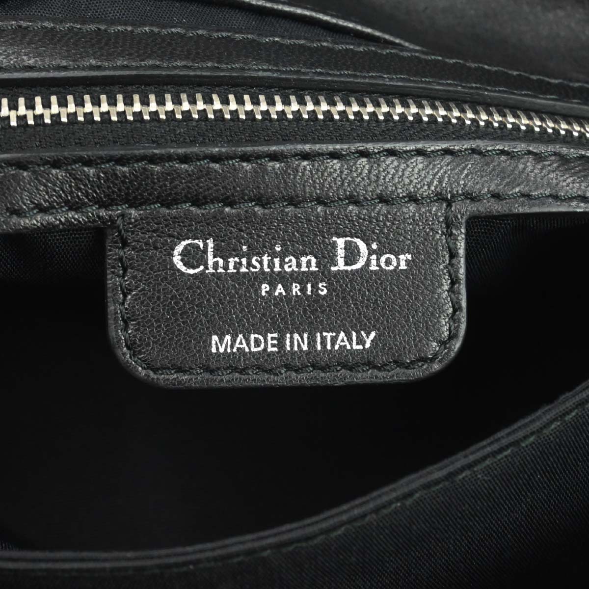 Christian Dior Black Lambskin Cannage Handbag