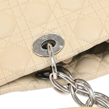 Christian Dior Beige Lambskin Cannage Tote Handbag
