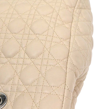 Christian Dior Beige Lambskin Cannage Tote Handbag