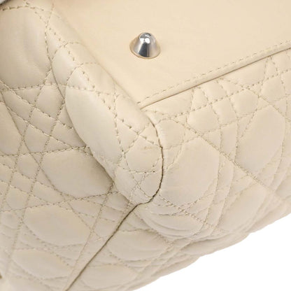 Christian Dior Beige Lambskin Cannage Tote Handbag