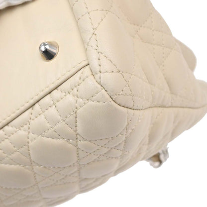 Christian Dior Beige Lambskin Cannage Tote Handbag