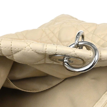 Christian Dior Beige Lambskin Cannage Tote Handbag