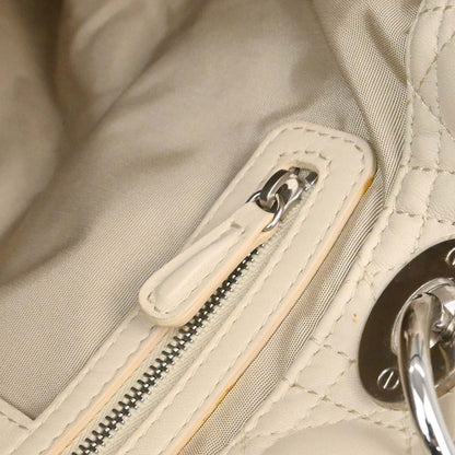 Christian Dior Beige Lambskin Cannage Tote Handbag