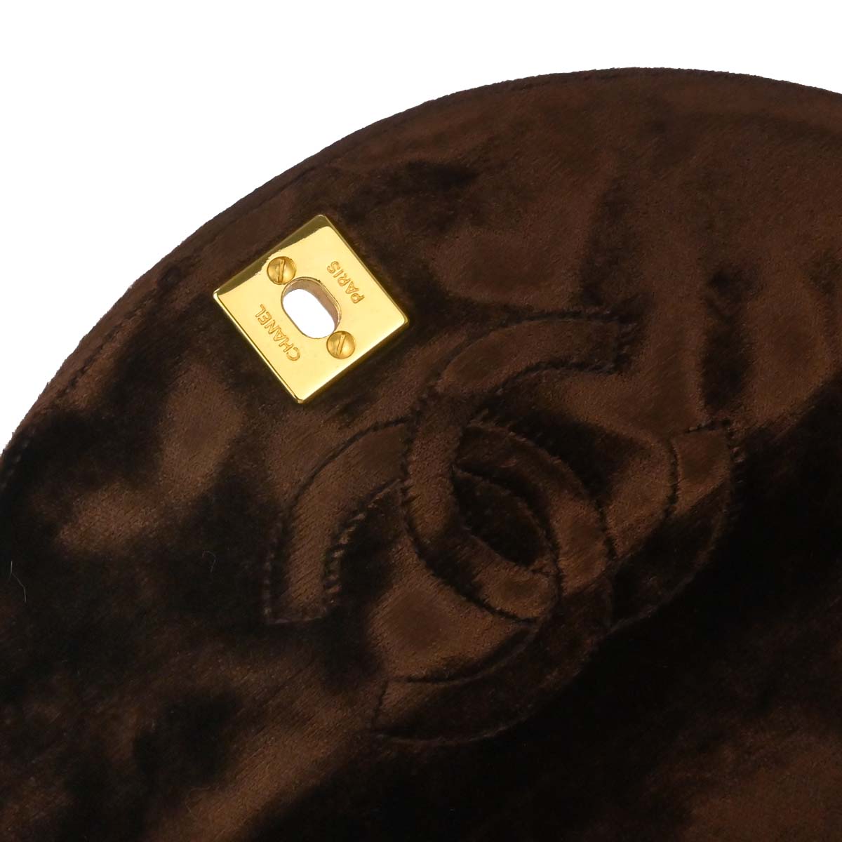 Chanel Brown Velvet Chain Shoulder Bag