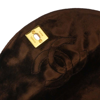 Chanel Brown Velvet Chain Shoulder Bag