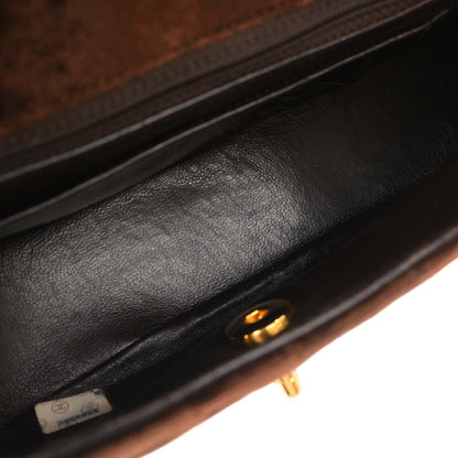 Chanel Brown Velvet Chain Shoulder Bag