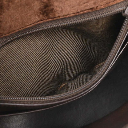 Chanel Brown Velvet Chain Shoulder Bag