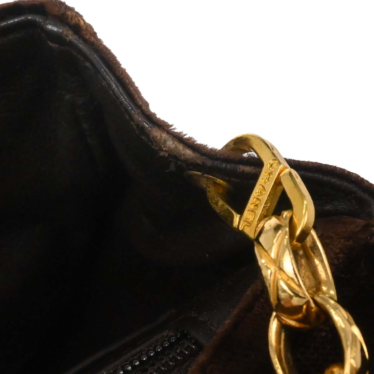 Chanel Brown Velvet Chain Shoulder Bag