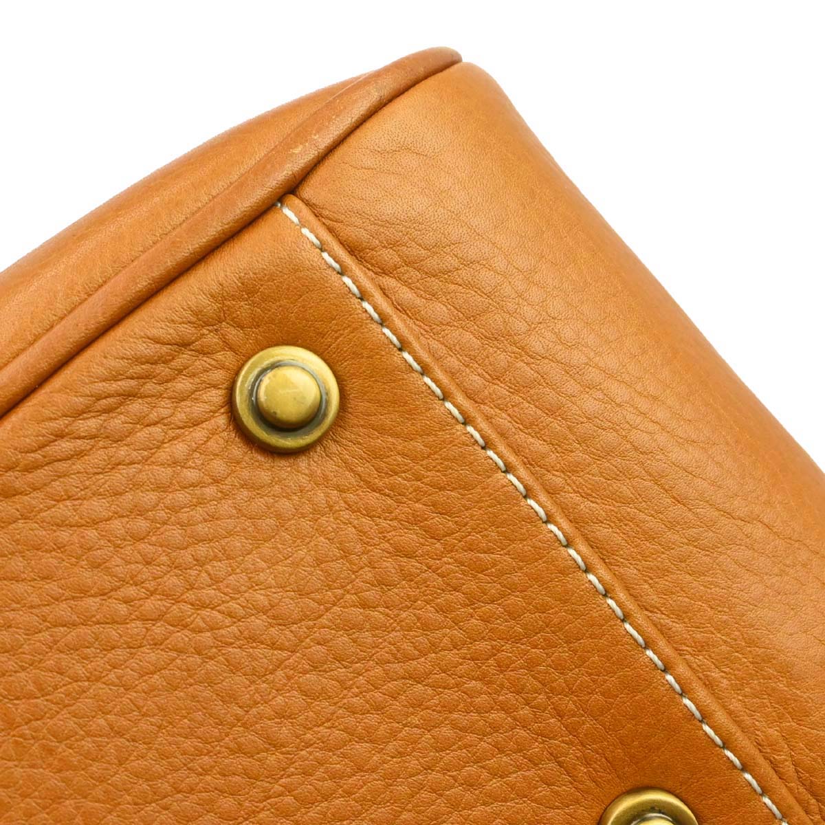 Christian Dior Brown Leather Top Handle Saddle 2way Shoulder Handbag