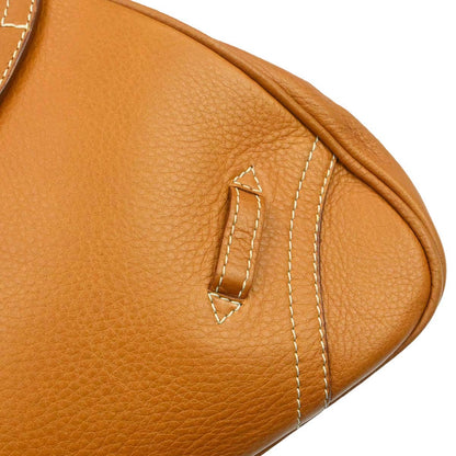 Christian Dior Brown Leather Top Handle Saddle 2way Shoulder Handbag