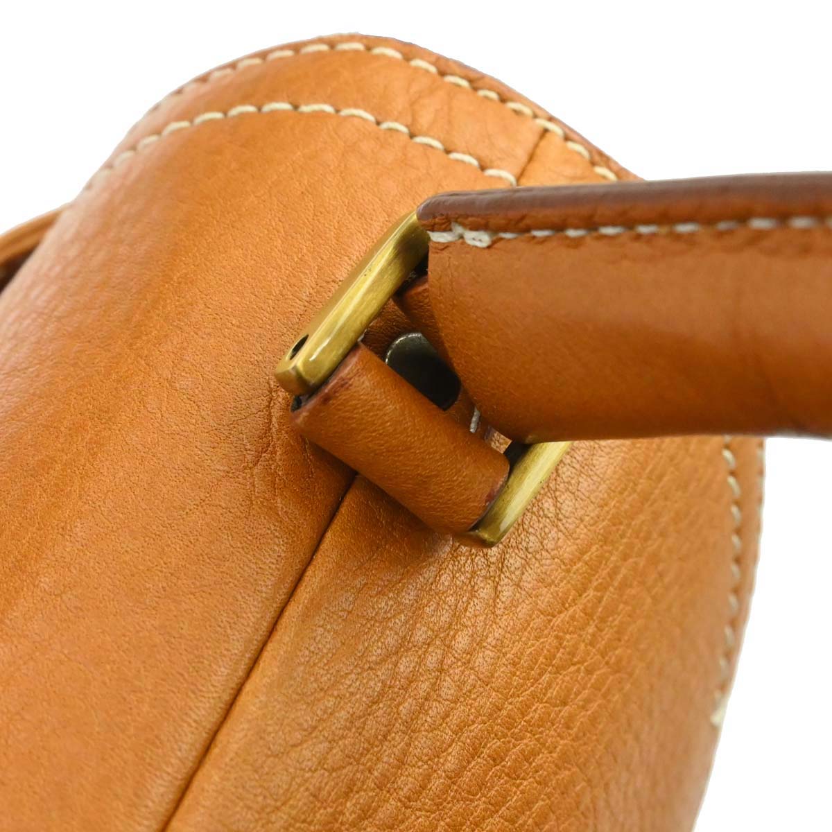 Christian Dior Brown Leather Top Handle Saddle 2way Shoulder Handbag