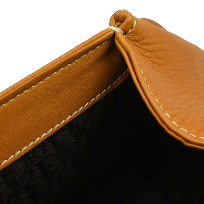 Christian Dior Brown Leather Top Handle Saddle 2way Shoulder Handbag