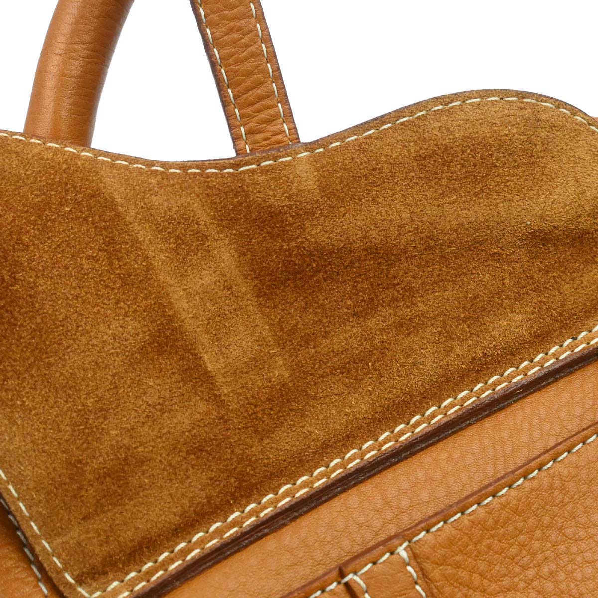 Christian Dior Brown Leather Top Handle Saddle 2way Shoulder Handbag
