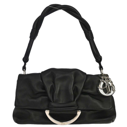 Christian Dior 2009 Black Lambskin Demi Lune Handbag
