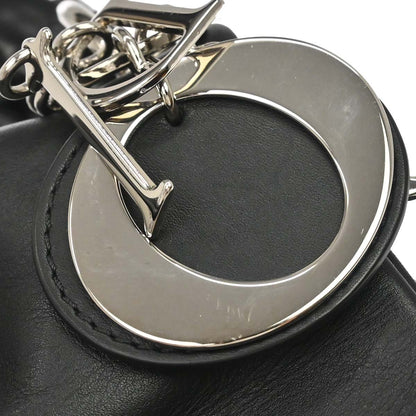 Christian Dior 2009 Black Lambskin Demi Lune Handbag