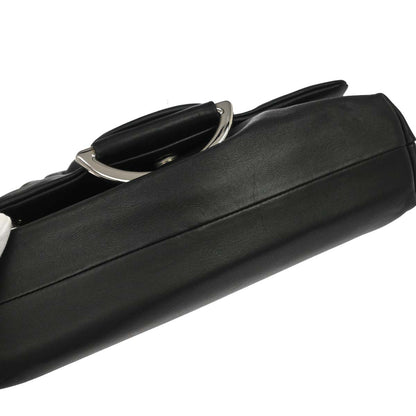 Christian Dior 2009 Black Lambskin Demi Lune Handbag