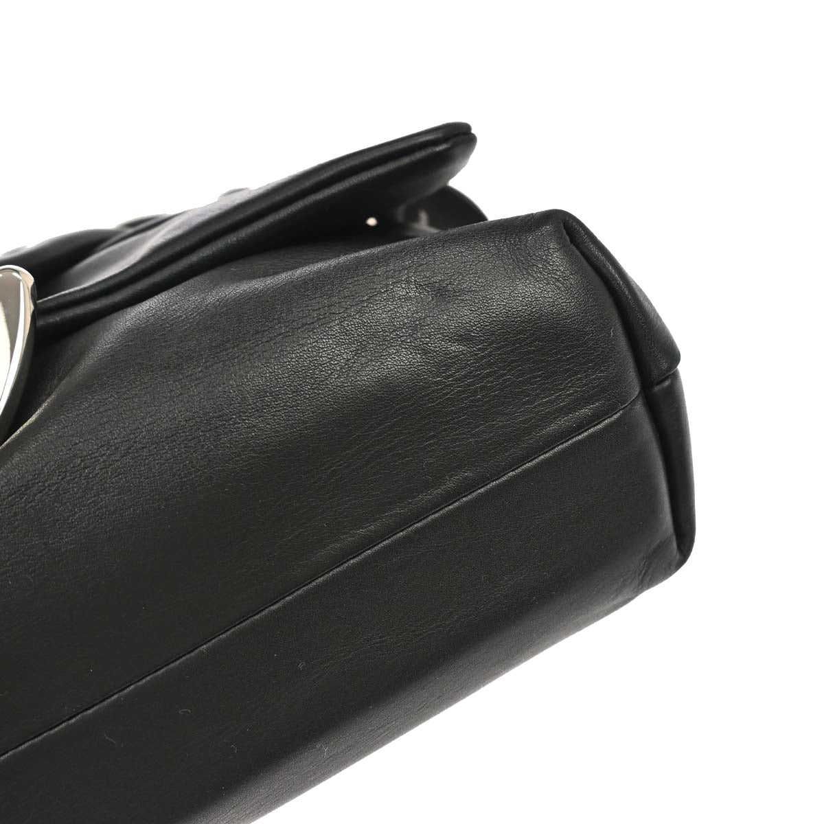 Christian Dior 2009 Black Lambskin Demi Lune Handbag