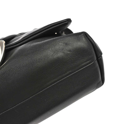 Christian Dior 2009 Black Lambskin Demi Lune Handbag