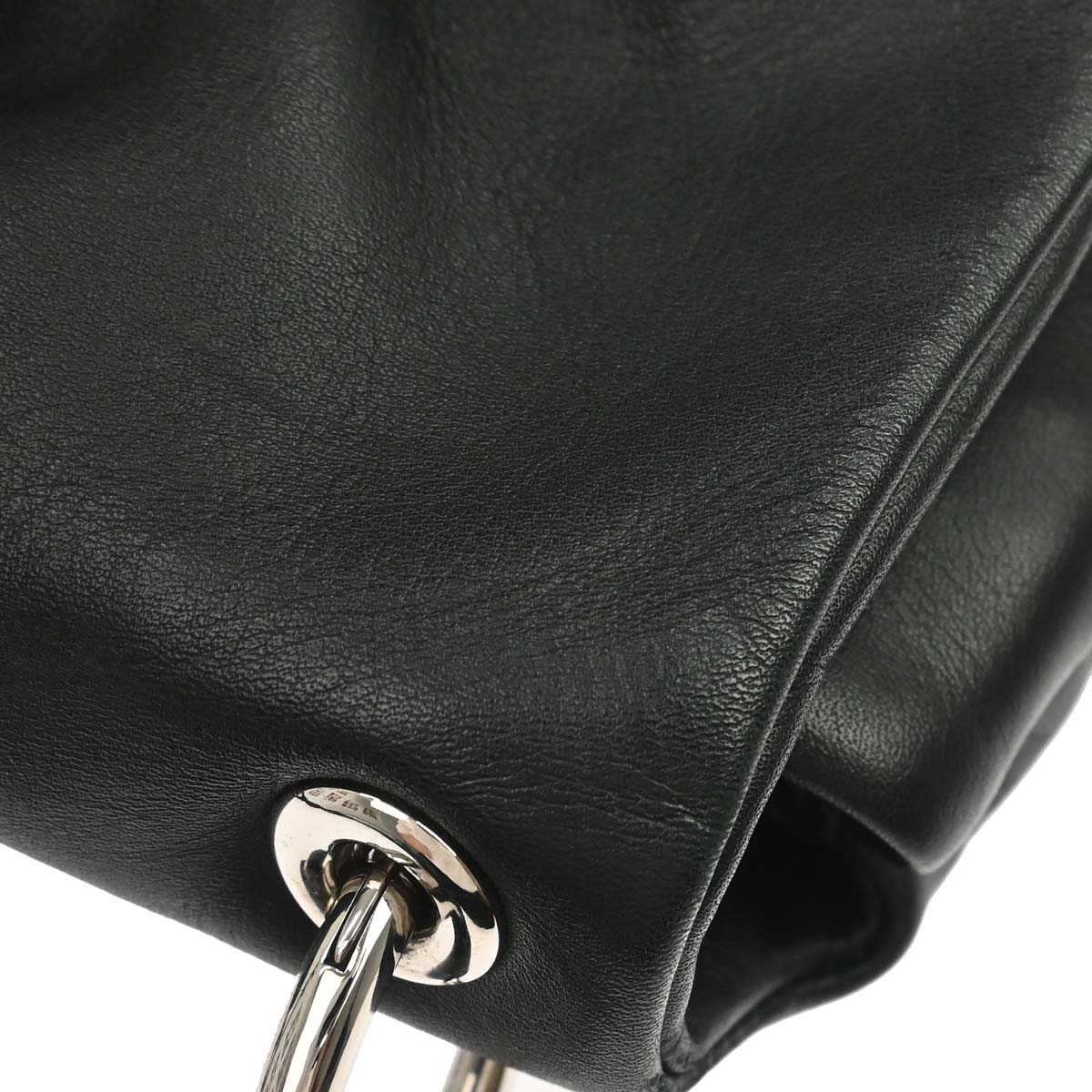 Christian Dior 2009 Black Lambskin Demi Lune Handbag