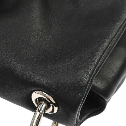 Christian Dior 2009 Black Lambskin Demi Lune Handbag