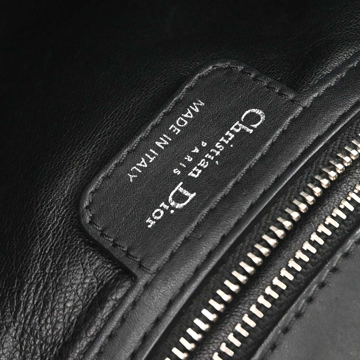 Christian Dior 2009 Black Lambskin Demi Lune Handbag