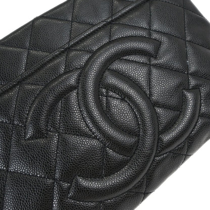 Chanel 2013-2014 Black Caviar Skin Timeless CC Chain Tote Bag
