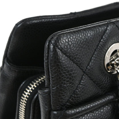 Chanel 2013-2014 Black Caviar Skin Timeless CC Chain Tote Bag