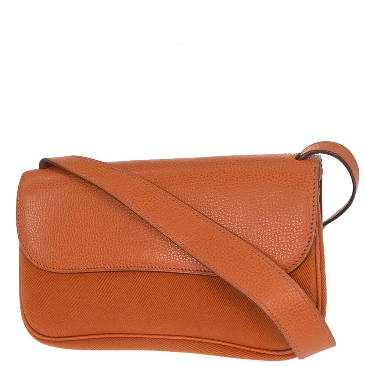 Hermes Orange Toile Vache Liegee Sac Colorado PM Shoulder Bag